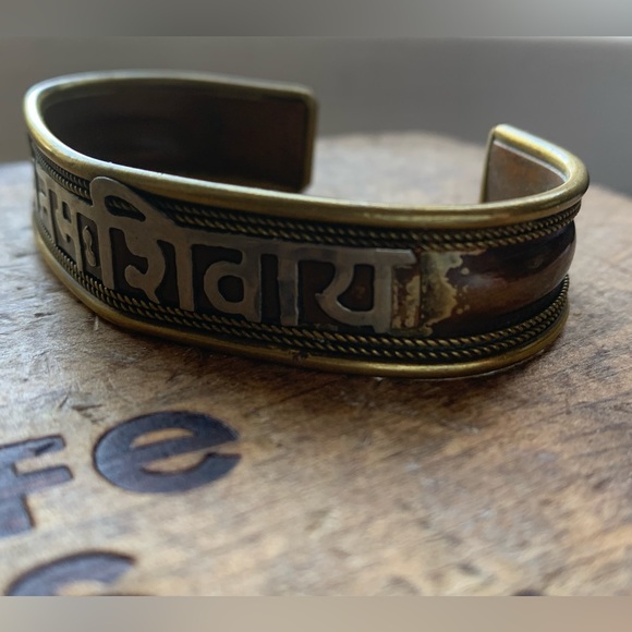 Om Namah Shivaya Mantra Cuff Bracelet Unisex Jewelry Buddha Red Natural Stones - Picture 9 of 12